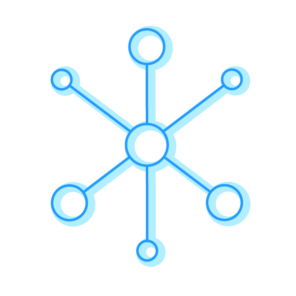 A icon displaying multiple circles connected with lines