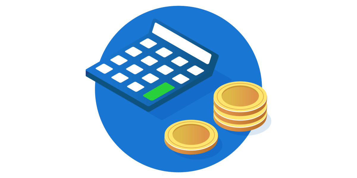 Estimating and budgeting costs with calculator and coins