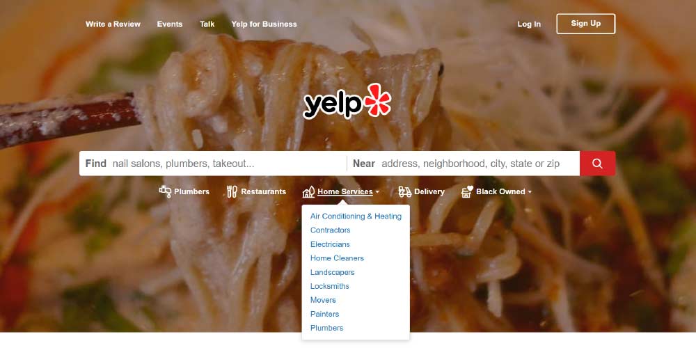 How to find trade yelp business reveiws