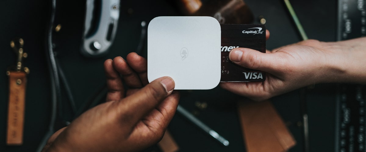 Image of payment being made with square