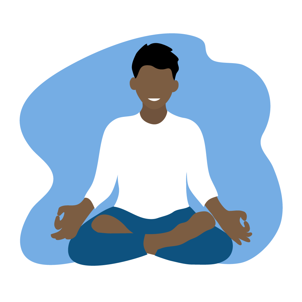 A figure meditating or in a meditation pose